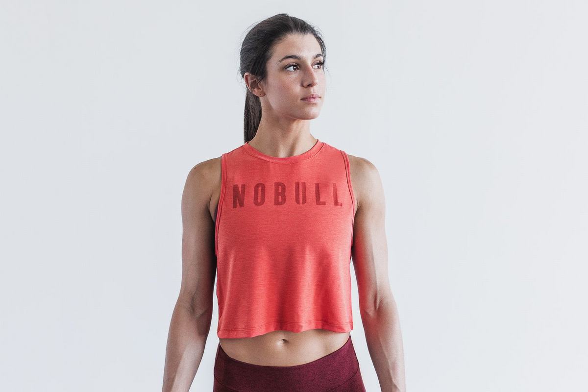 Nobull Muscle Women's Tank Tops Red | Australia (KX4982)